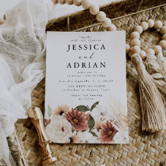 Convite Deslumbrante Casamento Boho Moderno