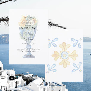 Convite Deslumbrante Casamento Toscano Mediterrâneo de Amb