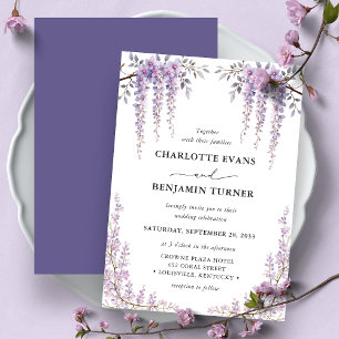 Convite Deslumbrante Jardim Floral Elegante de Wisteria em