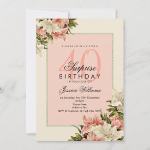 Convite Desorte Floral Surpresa Feminina Aniversário