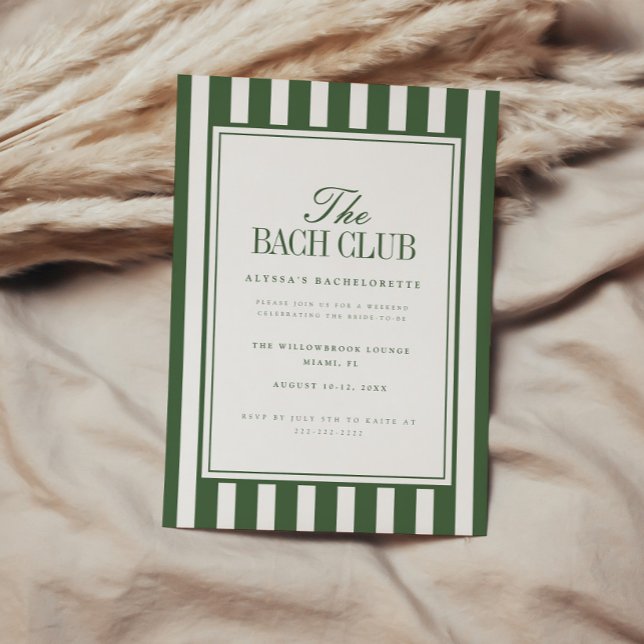 Convite Despedida de Solteira "Bach Club" Moderna Listrada (Criador carregado)