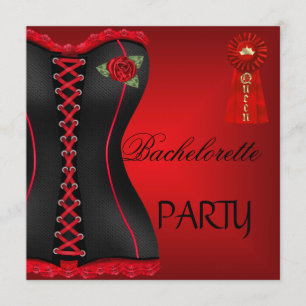 Convite Despedida de Solteira Corset Dourado Preto Vermelh