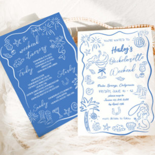 Convite Despedida de Solteira de Cowgirl na Costa da Praia