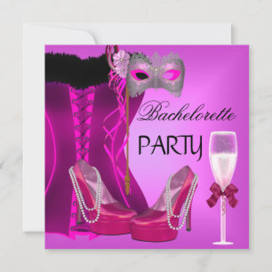 Convite Despedida de Solteira espartilho sapatos rosa másc