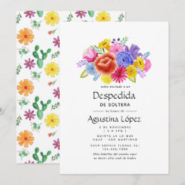 Convite Despedida de Solteira Floral Aquarela Espanhola Fi