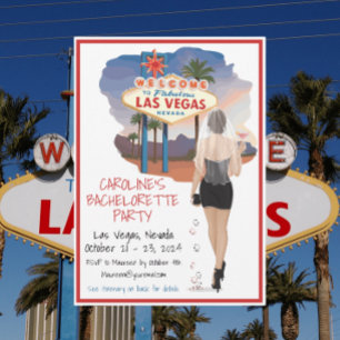 Convite Despedida de solteira glamorosa em Las Vegas / Noi