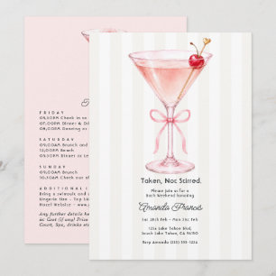 Convite Despedida de Solteira Martini Rosa 'Tomado Não Mex