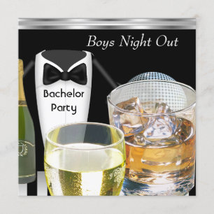 Convite Despedida de solteiro Boys Night Out Tux