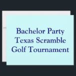 Convite Despedida de solteiro Golfe Golf Golfe.<br><div class="desc">Você pode personalizar todo o texto neste convite da despedida de solteiro. Você pode alterar o texto e o número na frente e usá-lo para outros tipos de convites de golfe. O design apresenta um buraco negro de golfe.</div>