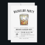 Convite Despedida de solteiro por tipografia em vidro uísq<br><div class="desc">Convocação de solteiros para tipografia,  negrito e moderno,  de Tipografia</div>