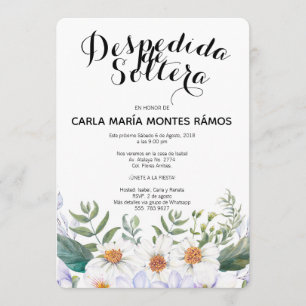 Convite Despedida de Soltera - convite, En español