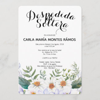 Convite Despedida de Soltera - convite, En español