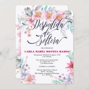 Convite Despedida de Soltera - convite, En español