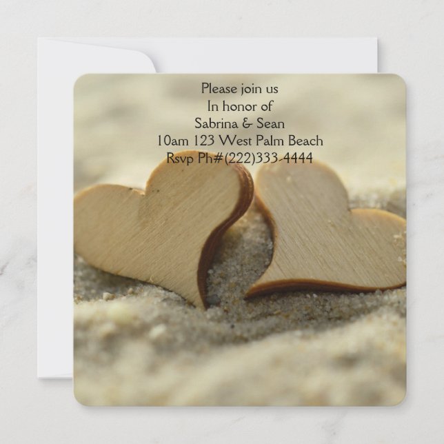 Convite Destino Da Palma De Praia De Paraíso Tropical (Frente)