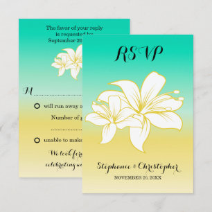 Convite Destino de Areia e Mar Cor Ombre RSVP