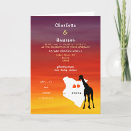 Convite Destino de Casamento da África do Quênia