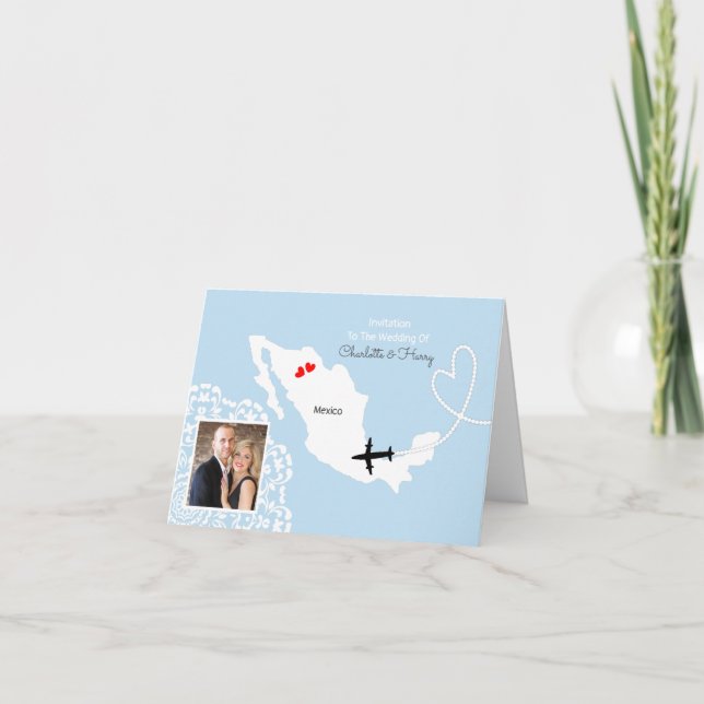 Convite Destino de Casamento do México (Frente)