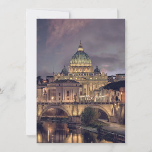 Convite destino de casamento noturno no céu do Vaticano Ro