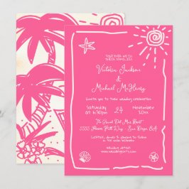 Convite Destino de Casamento Solarenga Tropical