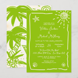 Convite Destino de Casamento Solarenga Tropical