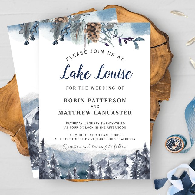 Convite Destino de Montanha, Casamento Florestal em Aquare (Criador carregado)