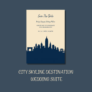 Convite Destino de Skyline Urbano Elegante