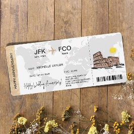 Convite Destino do Bilhete de Passagem de Embarque Surpres