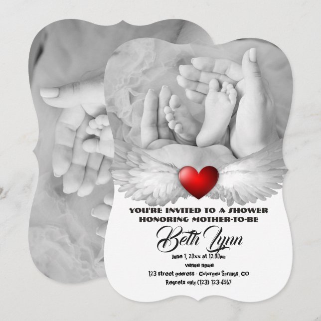 Convite Destino do Destino do chá de fraldas Esperando (Frente/Verso)