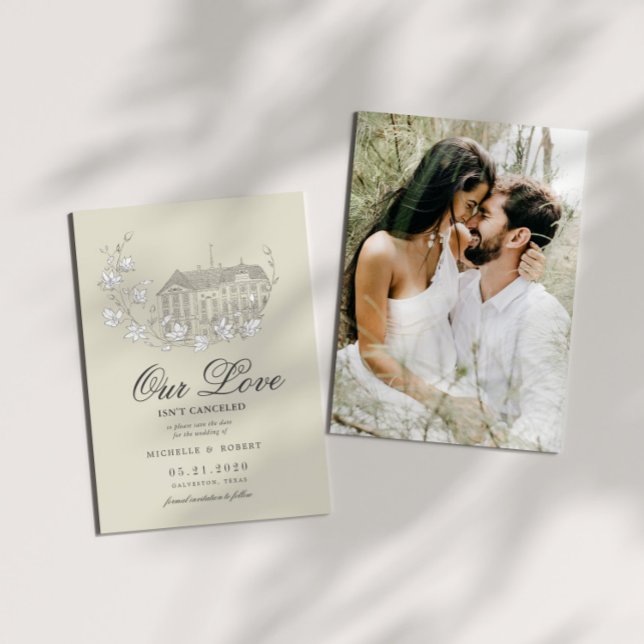 Convite Destino Elegante Foto Floral Salvar A Data (Criador carregado)