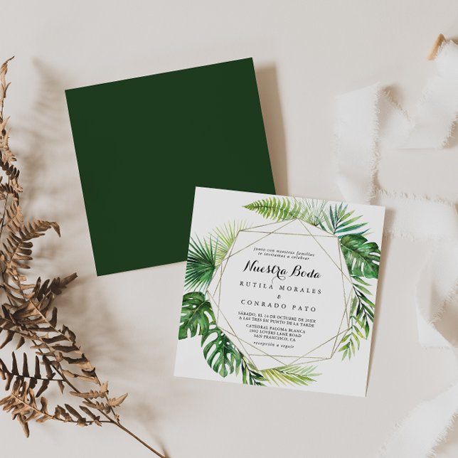 Convite Destino Geométrico Nuestra Boda Wedding (Criador carregado)