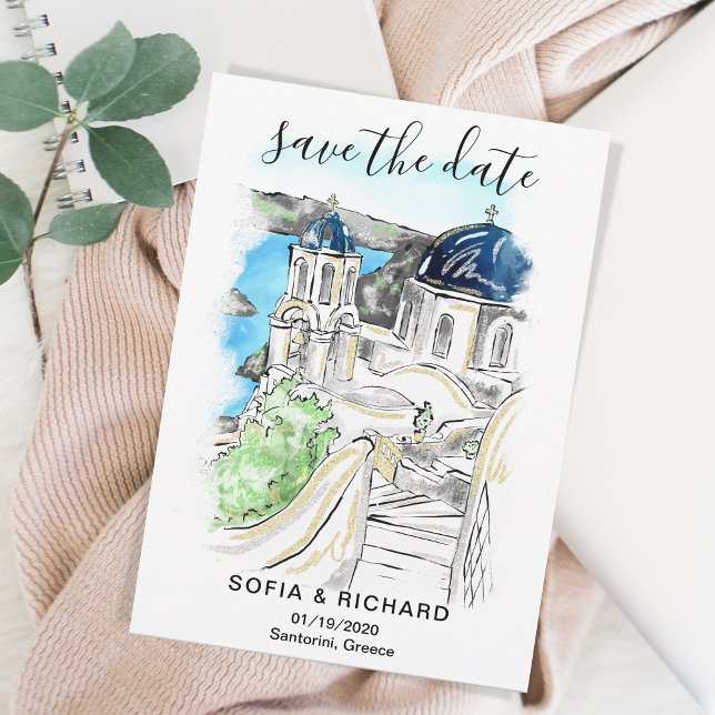 Convite Destino Grécia Ilha Grega Santorini (Criador carregado)