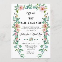 Convite Destino Luau Floral Wreath I DO CHURRASCO