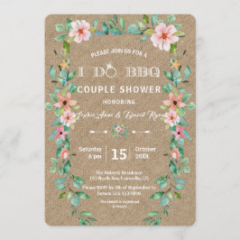 Convite Destino Luau Tropical Floral I DO CHURRASCO