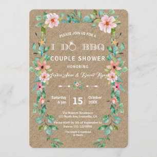 Convite Destino Luau Tropical Floral I DO CHURRASCO