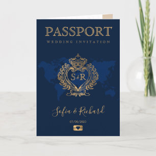 Convite Destino Passaporte Dourado Crest Itália