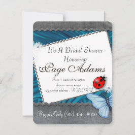 Convite Destino romântico do chá de panela do joaninha da