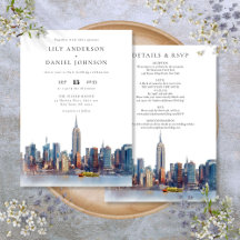 Destino Skyline De Nova York Em Um Único Casamento