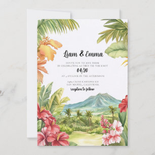 Convite Destino Tropical Havaiano Hibisco Casamento