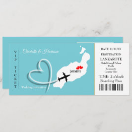 Convite Destino Tropical Lanzarote Espanha Casamento de Pr