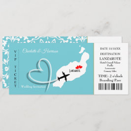 Convite Destino Tropical Lanzarote Espanha Casamento de Pr