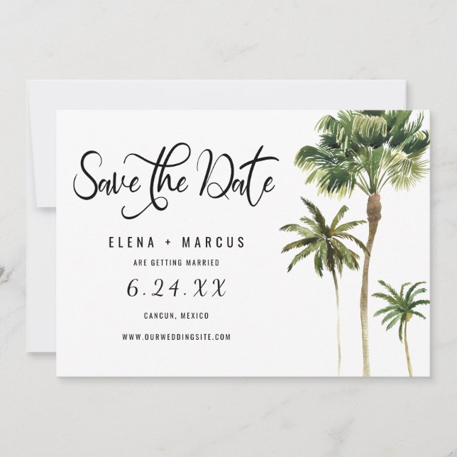 Convite Destino Tropical Palmeiras Salve A Data (Frente)