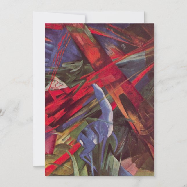 Convite Destinos Animais de Franz Marc, Arte Cubista Antig (Frente)