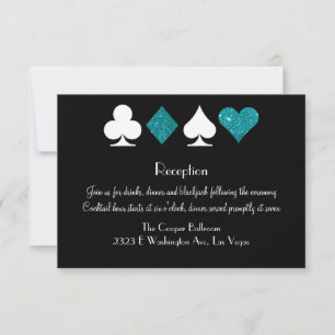 Convite Destiny Las Vegas Reception Teal Glitter
