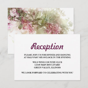 Convite Detalhe da Recepção de Casamento com Jasmim Roxo e