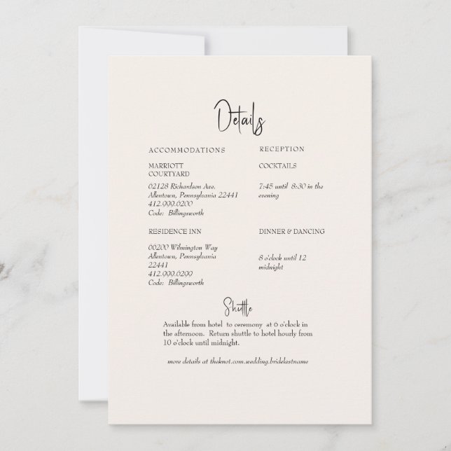 Convite Detalhe de Casamento com Verde Folhagem Creme (Frente)