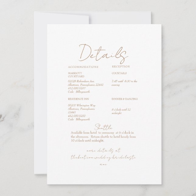 Convite Detalhe de Casamento de Texto Dourado Pampas (Frente)