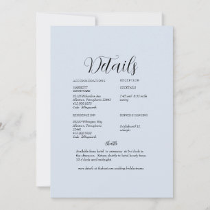 Convite Detalhe de Casamento em Azul Empoeirado