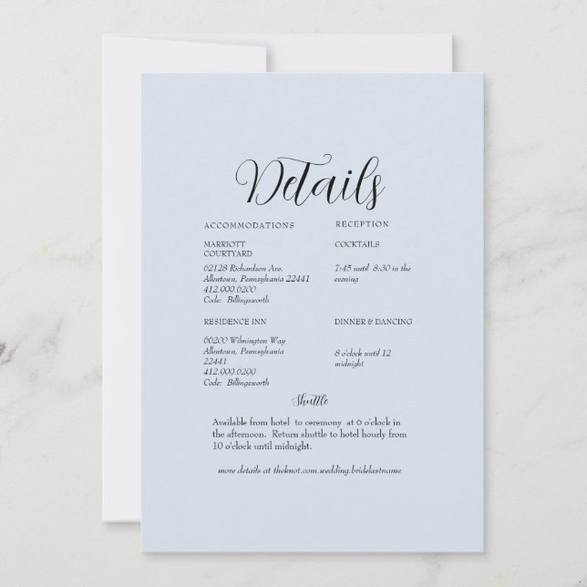 Convite Detalhe de Casamento em Azul Empoeirado (Frente)