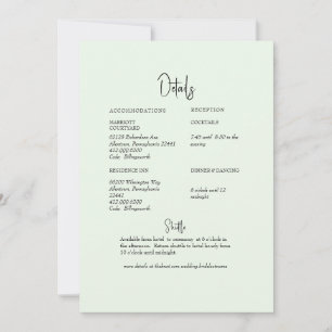 Convite Detalhe de Casamento em Verde Claro Salvia