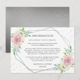 Convite Detalhe de Casamento Floral da Folha de Silver Geo